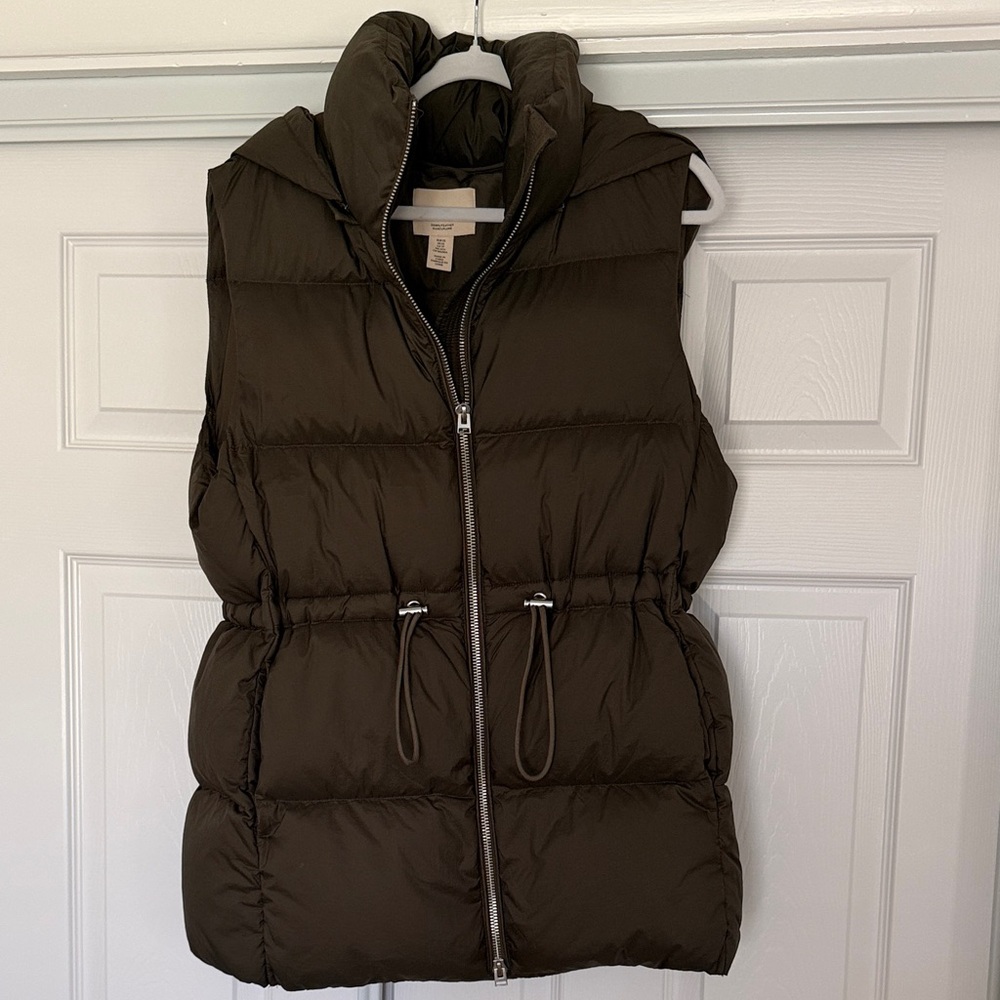 H&M Oversized Women's Brown Down Puffer Vest